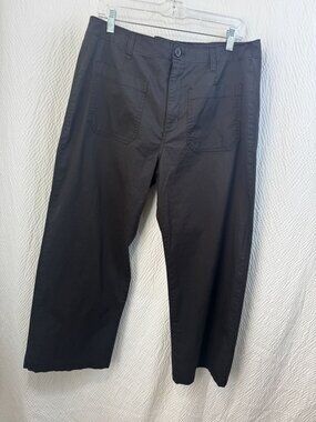 Social Standard By Sanctuary Juliet Crop Twill Pants Black High-Rise Wide Leg